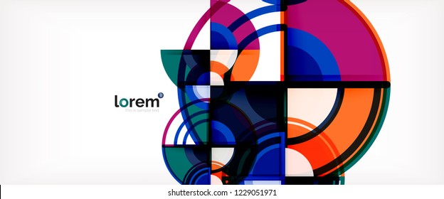 Vector abstract colorful circles background. Trendy layout template for business or technology presentation or web brochure cover, wallpaper. Vector illustration