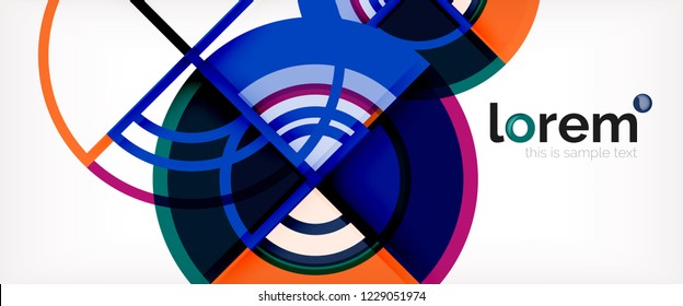 Fondo de círculos coloridos abstractos vectoriales. Plantilla de diseño de moda para presentación de negocios o tecnología o portada de folletos web, fondo de pantalla. Ilustración del vector