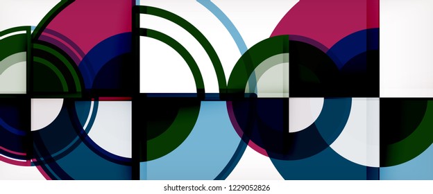 Vector abstract colorful circles background. Trendy layout template for business or technology presentation or web brochure cover, wallpaper. Vector illustration