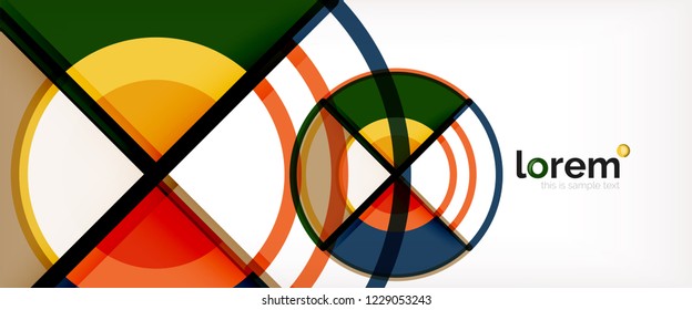 Fondo de círculos coloridos abstractos vectoriales. Plantilla de diseño de moda para presentación de negocios o tecnología o portada de folletos web, fondo de pantalla. Ilustración del vector
