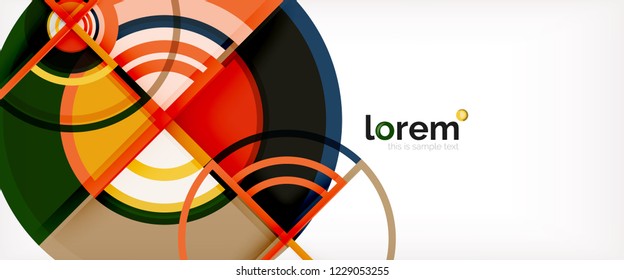 Fondo de círculos coloridos abstractos vectoriales. Plantilla de diseño de moda para presentación de negocios o tecnología o portada de folletos web, fondo de pantalla. Ilustración del vector