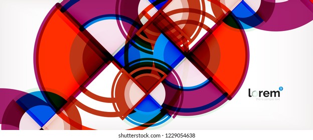 Vector abstract colorful circles background. Trendy layout template for business or technology presentation or web brochure cover, wallpaper. Vector illustration