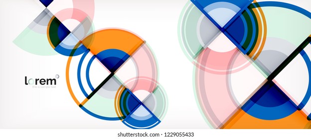 Vector abstract colorful circles background. Trendy layout template for business or technology presentation or web brochure cover, wallpaper. Vector illustration