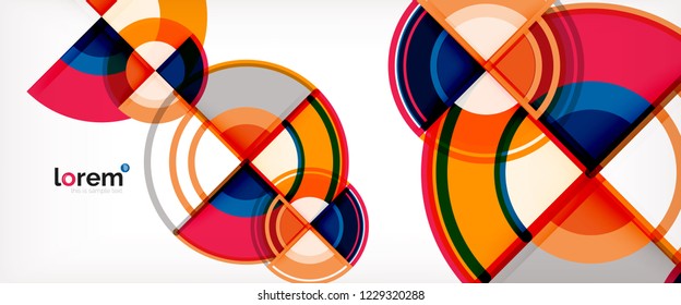 Vector abstract colorful circles background. Trendy layout template for business or technology presentation or web brochure cover, wallpaper. Vector illustration