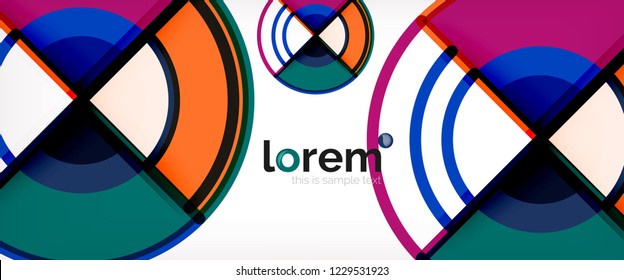 Fondo de círculos coloridos abstractos vectoriales. Plantilla de diseño de moda para presentación de negocios o tecnología o portada de folletos web, fondo de pantalla. Ilustración del vector