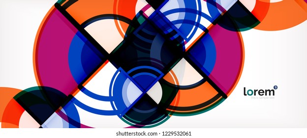 Vector abstract colorful circles background. Trendy layout template for business or technology presentation or web brochure cover, wallpaper. Vector illustration