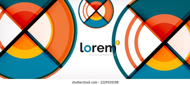 Vector abstract colorful circles background. Trendy layout template for business or technology presentation or web brochure cover, wallpaper. Vector illustration