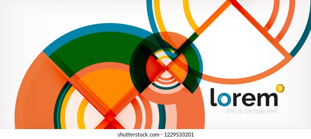 Vector abstract colorful circles background. Trendy layout template for business or technology presentation or web brochure cover, wallpaper. Vector illustration