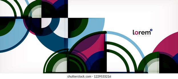 Vector abstract colorful circles background. Trendy layout template for business or technology presentation or web brochure cover, wallpaper. Vector illustration