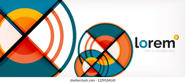 Vector abstract colorful circles background. Trendy layout template for business or technology presentation or web brochure cover, wallpaper. Vector illustration