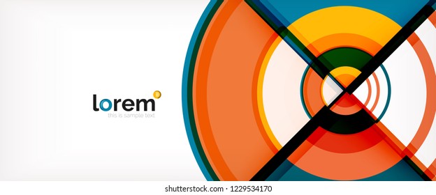 Vector abstract colorful circles background. Trendy layout template for business or technology presentation or web brochure cover, wallpaper. Vector illustration