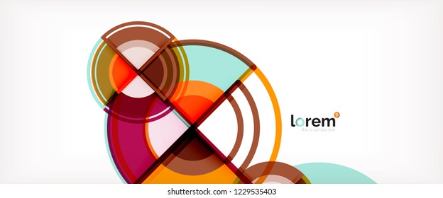 Fondo de círculos coloridos abstractos vectoriales. Plantilla de diseño de moda para presentación de negocios o tecnología o portada de folletos web, fondo de pantalla. Ilustración del vector