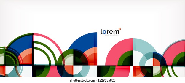 Fondo de círculos coloridos abstractos vectoriales. Plantilla de diseño de moda para presentación de negocios o tecnología o portada de folletos web, fondo de pantalla. Ilustración del vector