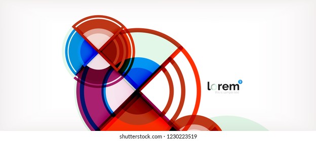 Fondo de círculos coloridos abstractos vectoriales. Plantilla de diseño de moda para presentación de negocios o tecnología o portada de folletos web, fondo de pantalla. Ilustración del vector