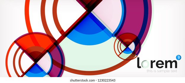 Vector abstract colorful circles background. Trendy layout template for business or technology presentation or web brochure cover, wallpaper. Vector illustration