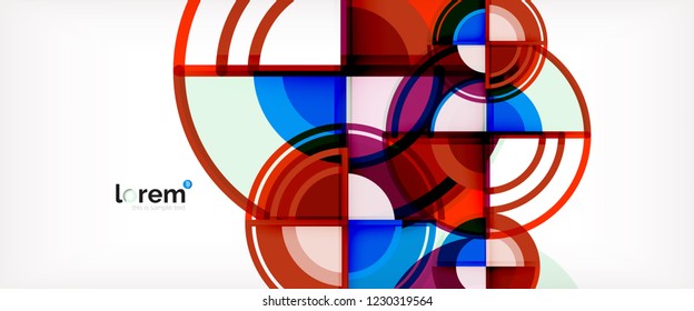 Vector abstract colorful circles background. Trendy layout template for business or technology presentation or web brochure cover, wallpaper. Vector illustration