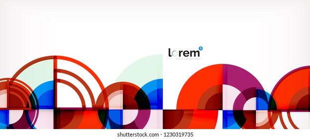Vector abstract colorful circles background. Trendy layout template for business or technology presentation or web brochure cover, wallpaper. Vector illustration