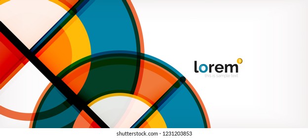 Fondo de círculos coloridos abstractos vectoriales. Plantilla de diseño de moda para presentación de negocios o tecnología o portada de folletos web, fondo de pantalla. Ilustración del vector