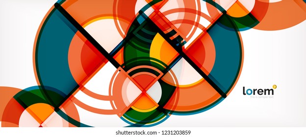 Vector abstract colorful circles background. Trendy layout template for business or technology presentation or web brochure cover, wallpaper. Vector illustration