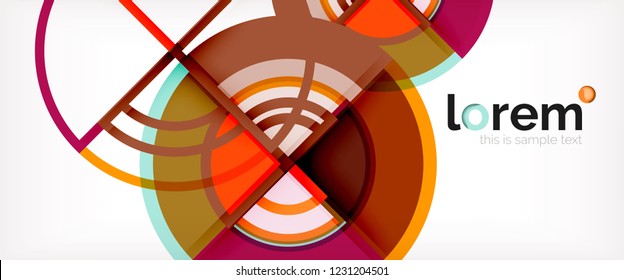 Vector abstract colorful circles background. Trendy layout template for business or technology presentation or web brochure cover, wallpaper. Vector illustration