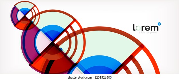 Vector abstract colorful circles background. Trendy layout template for business or technology presentation or web brochure cover, wallpaper. Vector illustration