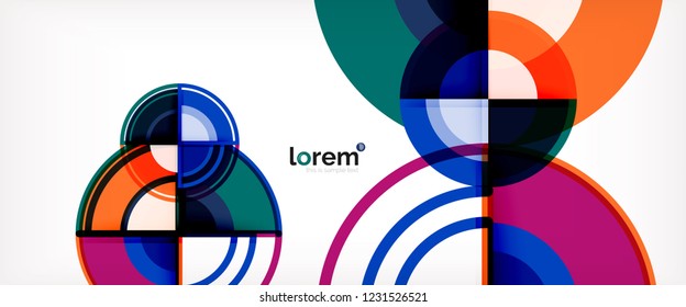 Vector abstract colorful circles background. Trendy layout template for business or technology presentation or web brochure cover, wallpaper. Vector illustration