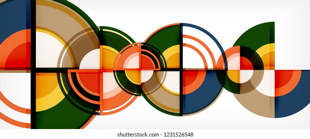 Vector abstract colorful circles background. Trendy layout template for business or technology presentation or web brochure cover, wallpaper. Vector illustration