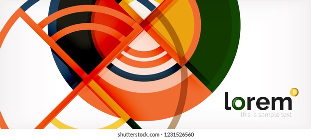 Vector abstract colorful circles background. Trendy layout template for business or technology presentation or web brochure cover, wallpaper. Vector illustration