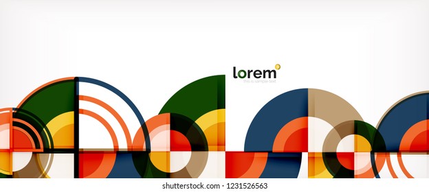 Vector abstract colorful circles background. Trendy layout template for business or technology presentation or web brochure cover, wallpaper. Vector illustration