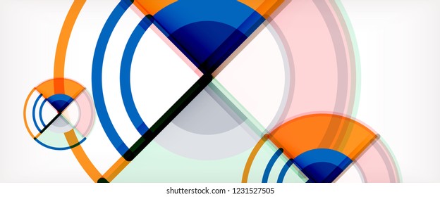 Vector abstract colorful circles background. Trendy layout template for business or technology presentation or web brochure cover, wallpaper. Vector illustration