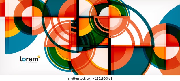 Vector abstract colorful circles background. Trendy layout template for business or technology presentation or web brochure cover, wallpaper. Vector illustration
