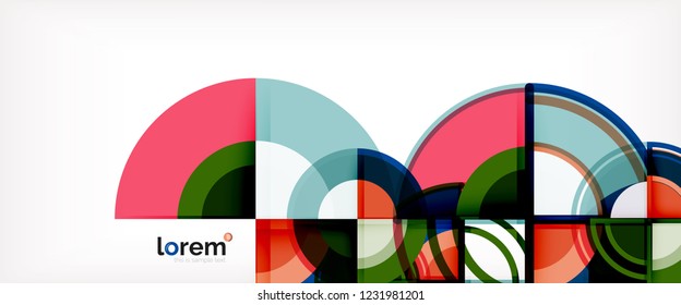 Vector abstract colorful circles background. Trendy layout template for business or technology presentation or web brochure cover, wallpaper. Vector illustration