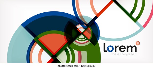 Fondo de círculos coloridos abstractos vectoriales. Plantilla de diseño de moda para presentación de negocios o tecnología o portada de folletos web, fondo de pantalla. Ilustración del vector