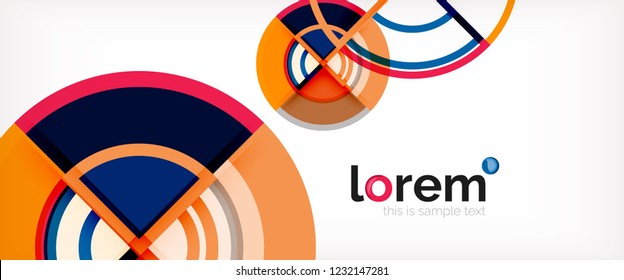 Vector abstract colorful circles background. Trendy layout template for business or technology presentation or web brochure cover, wallpaper. Vector illustration