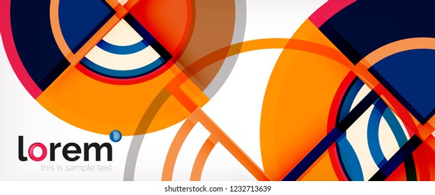 Vector abstract colorful circles background. Trendy layout template for business or technology presentation or web brochure cover, wallpaper. Vector illustration