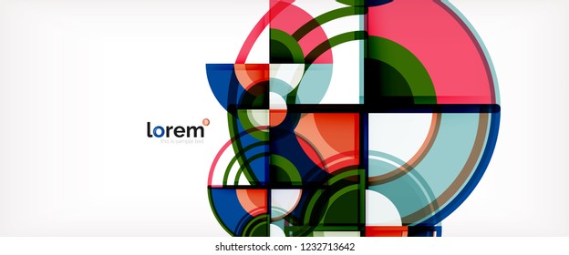 Vector abstract colorful circles background. Trendy layout template for business or technology presentation or web brochure cover, wallpaper. Vector illustration