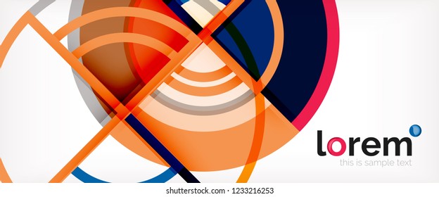 Fondo de círculos coloridos abstractos vectoriales. Plantilla de diseño de moda para presentación de negocios o tecnología o portada de folletos web, fondo de pantalla. Ilustración del vector