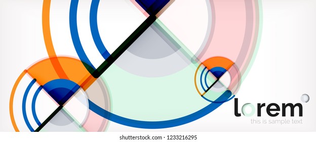 Fondo de círculos coloridos abstractos vectoriales. Plantilla de diseño de moda para presentación de negocios o tecnología o portada de folletos web, fondo de pantalla. Ilustración del vector