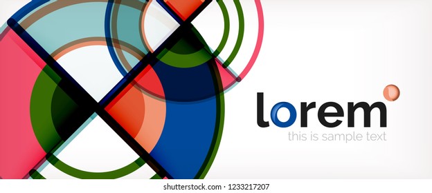 Vector abstract colorful circles background. Trendy layout template for business or technology presentation or web brochure cover, wallpaper. Vector illustration
