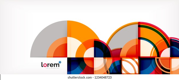 Vector abstract colorful circles background. Trendy layout template for business or technology presentation or web brochure cover, wallpaper. Vector illustration