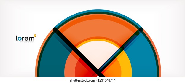 Vector abstract colorful circles background. Trendy layout template for business or technology presentation or web brochure cover, wallpaper. Vector illustration