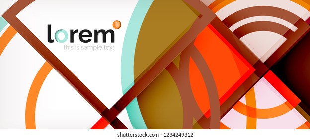 Fondo de círculos coloridos abstractos vectoriales. Plantilla de diseño de moda para presentación de negocios o tecnología o portada de folletos web, fondo de pantalla. Ilustración del vector