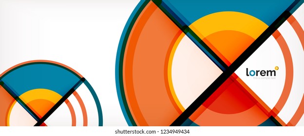 Vector abstract colorful circles background. Trendy layout template for business or technology presentation or web brochure cover, wallpaper. Vector illustration