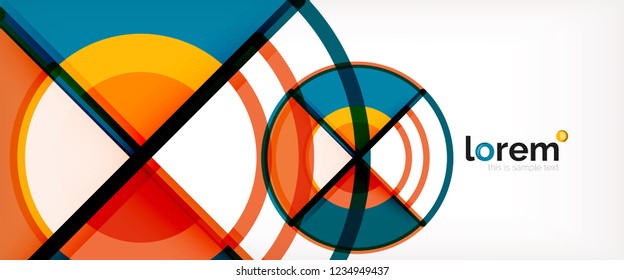 Vector abstract colorful circles background. Trendy layout template for business or technology presentation or web brochure cover, wallpaper. Vector illustration