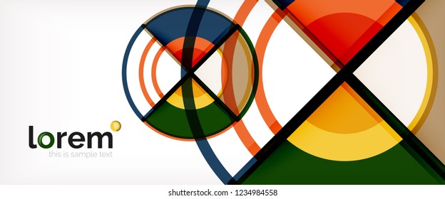 Vector abstract colorful circles background. Trendy layout template for business or technology presentation or web brochure cover, wallpaper. Vector illustration