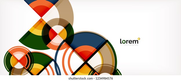 Vector abstract colorful circles background. Trendy layout template for business or technology presentation or web brochure cover, wallpaper. Vector illustration