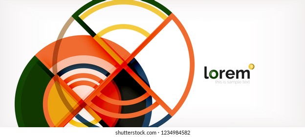 Vector abstract colorful circles background. Trendy layout template for business or technology presentation or web brochure cover, wallpaper. Vector illustration