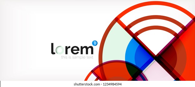 Fondo de círculos coloridos abstractos vectoriales. Plantilla de diseño de moda para presentación de negocios o tecnología o portada de folletos web, fondo de pantalla. Ilustración del vector