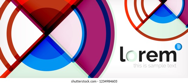 Fondo de círculos coloridos abstractos vectoriales. Plantilla de diseño de moda para presentación de negocios o tecnología o portada de folletos web, fondo de pantalla. Ilustración del vector