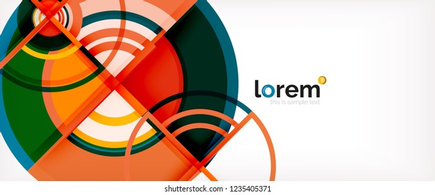 Vector abstract colorful circles background. Trendy layout template for business or technology presentation or web brochure cover, wallpaper. Vector illustration